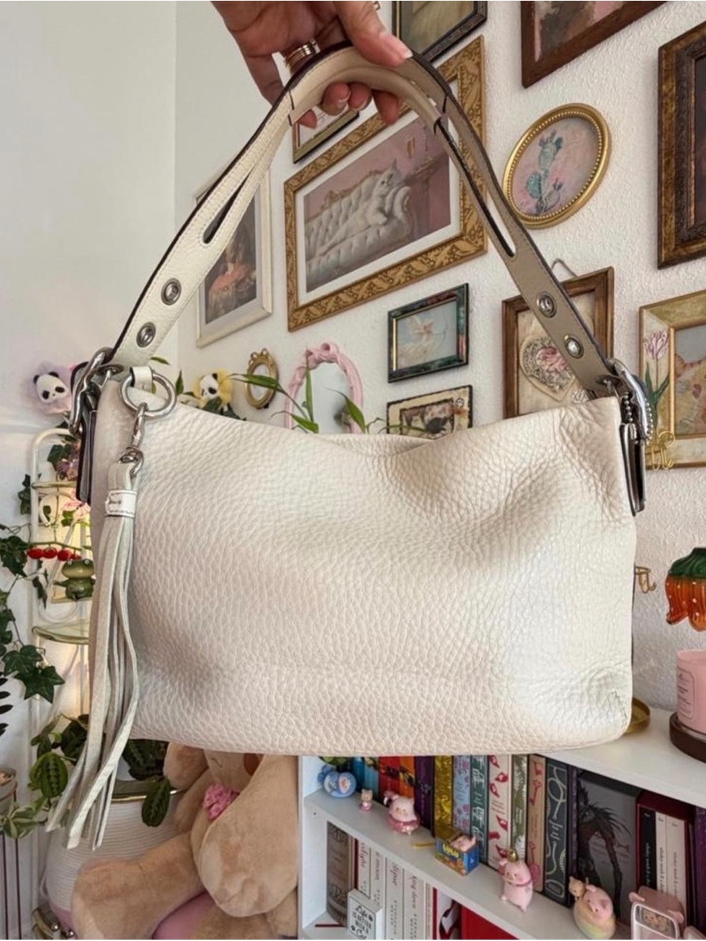 Vintage Coach Shoulder Bag with Tassel